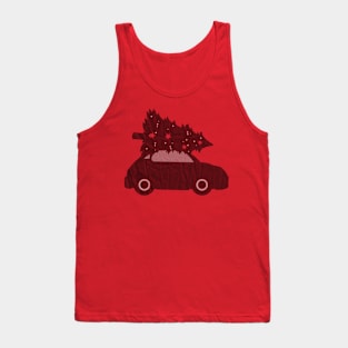 vintage aesthetic Christmas tree Tank Top